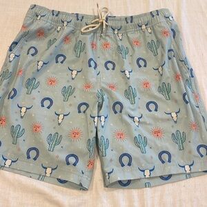 B2015 Tillys Western Pattern Swim Trunks bull cactus horse shoe SZ Medium